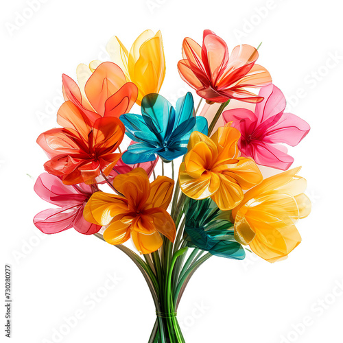 plastic Bouquet  transparent background.