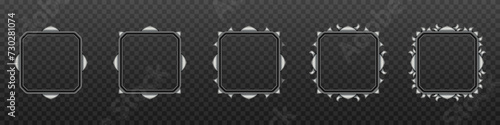 Black and Silver Border Game Avatar Frames for Game UI Designs photo