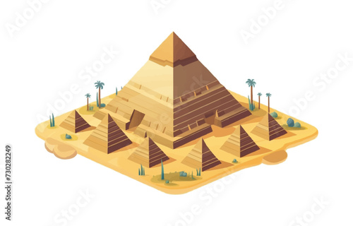 Pyramids of Giza isometric vector flat isolated illustration