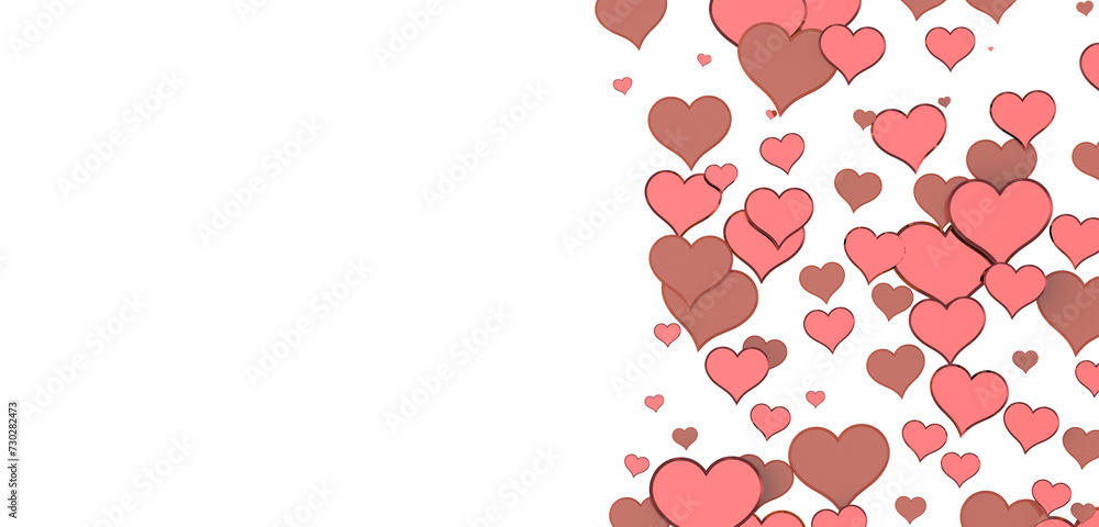 Falling red and pink hearts isolated on transparent background. Valentine’s day design Falling red and pink hearts isolated on transparent background. Valentine’s day design