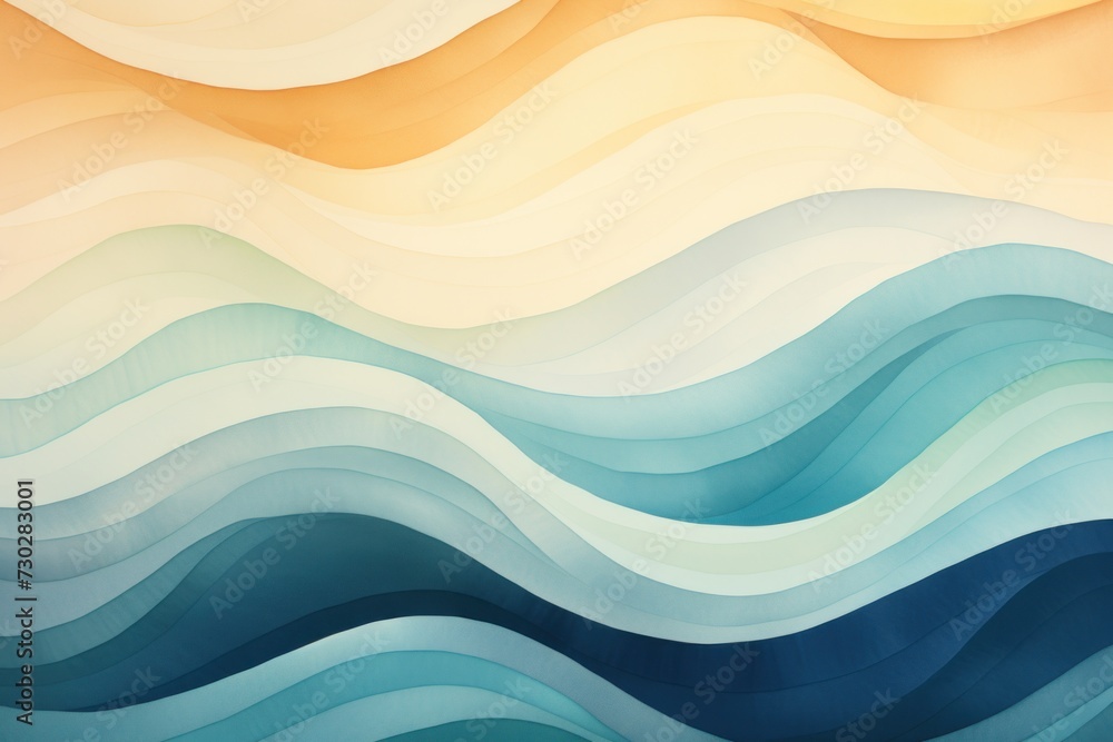 colorful wave design watercolor background - obrazy, fototapety, plakaty 