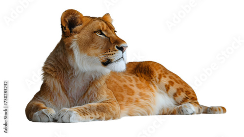 Large Brown and White Cat Laying on Top of White Floor