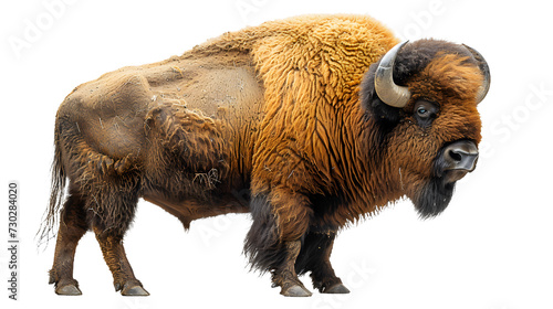 Large Buffalo Standing on White Surface