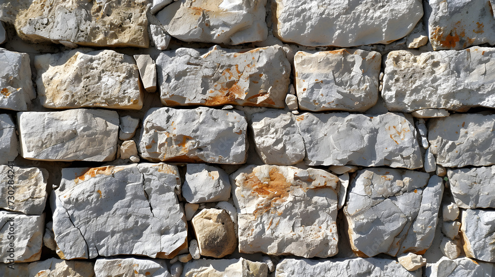Fototapeta premium Rusty Stone Wall Made of Rocks