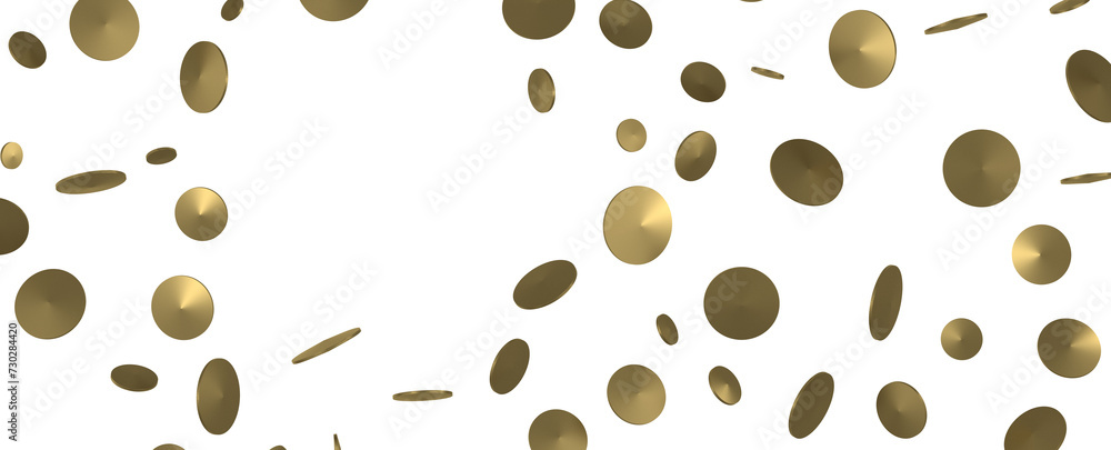 Golden Shower: Dynamic 3D Illustration of Dancing Gold Confetti Golden Shower: Dynamic 3D Illustration of Dancing Gold Confetti