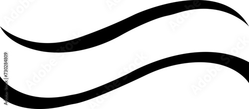 Obraz na płótnie Curved stripes calligraphy element vector calligraphy sea wave elegantly curved ribbon logo, Swashes swoops and swishes calligraphy signs