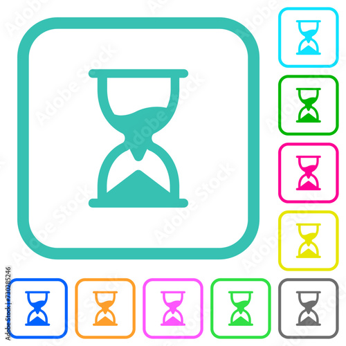 Sand glass alternate vivid colored flat icons