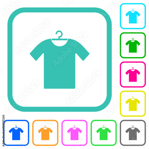 T-shirt on hanger vivid colored flat icons