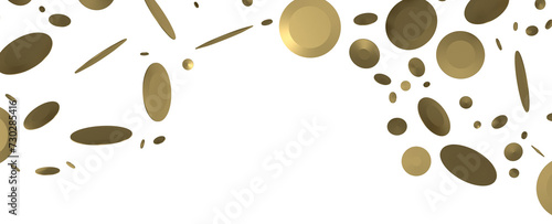 Golden Shower: Dynamic 3D Illustration of Dancing Gold Confetti