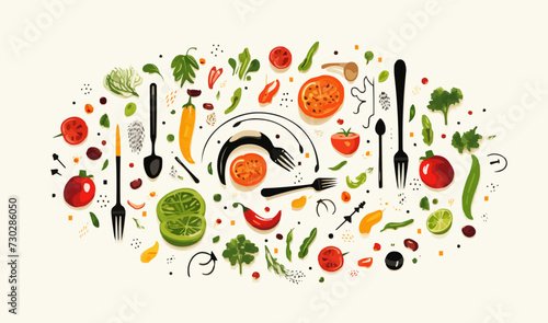Modern food vector flat minimalistic isolated vector style illustration
