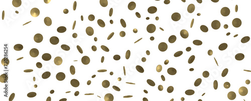 Fototapeta Naklejka Na Ścianę i Meble -  Golden Shower: Dynamic 3D Illustration of Dancing Gold Confetti