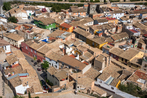 Vista aérea del pueblo de Villena en la provincia de Alicante, España