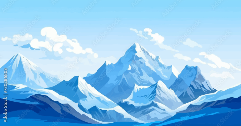 Obraz premium Himalayas vector flat minimalistic isolated vector style illustration