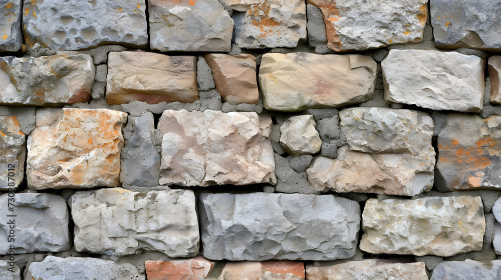 Stone Wall Made of Various Colored Rocks Stone Wall Made of Various Colored Rocks