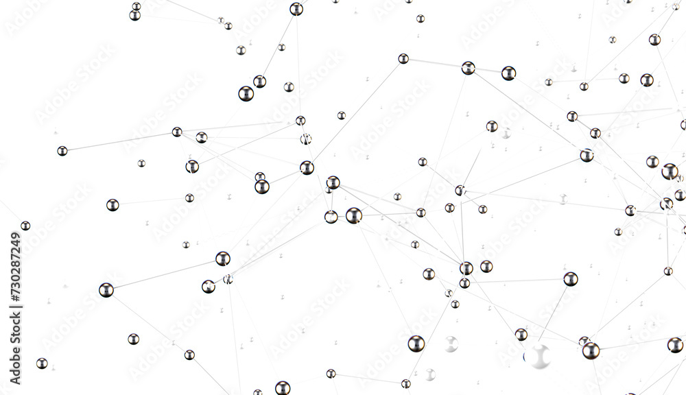 Abstract connected dots and lines. Concept of AI technology, Motion of digital data flow. Abstract connected dots and lines. Concept of AI technology, Motion of digital data flow.