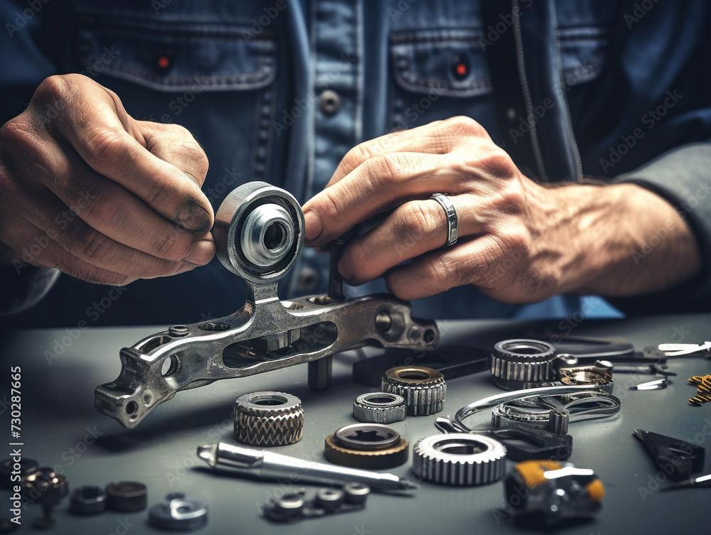 A person using a wrench to securely tighten loose parts in repair process (Image: rep 00102 01 rl)