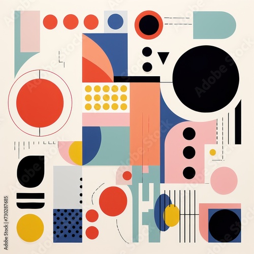 An Ivory poster featuring various abstract design elements