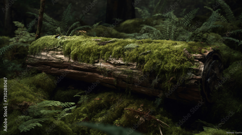 moss in a dense forest. moss in a dense forest.