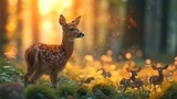 portrait of a deer, world wildlife day, copy space. 3d AI generetaive