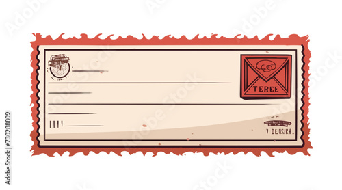 blank postcard with small stamp isolated vector style with transparent background illustration
