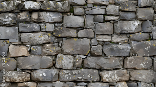 Stone Wall Covered in Moss