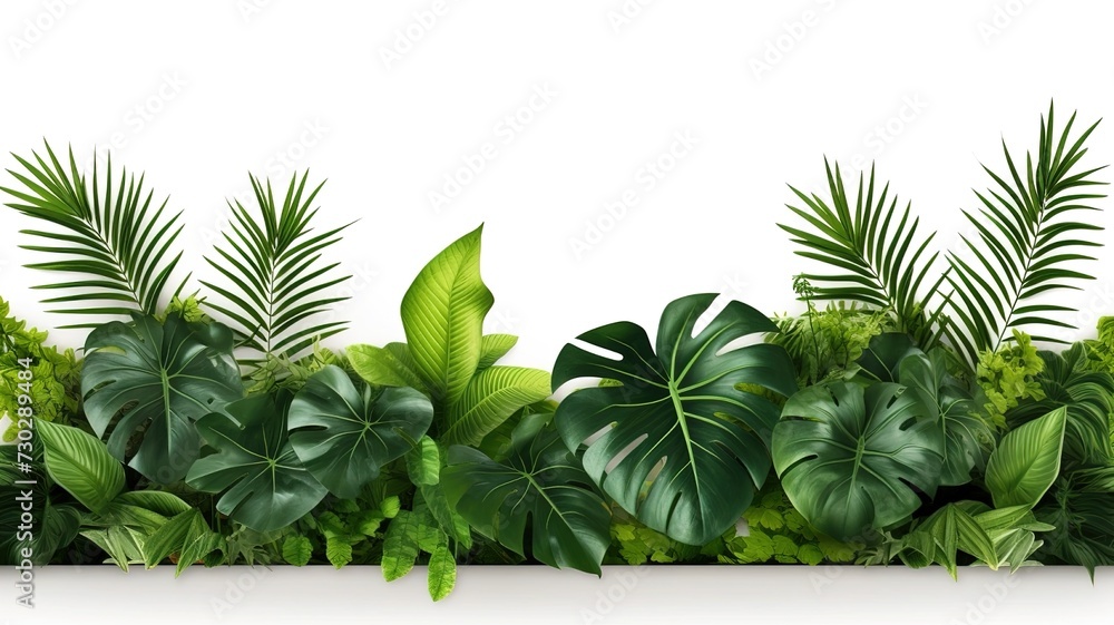 floral arrangement of tropical leaves of plants bush. nature background isolated on white background with copy space floral arrangement of tropical leaves of plants bush. nature background isolated on white background with copy space
