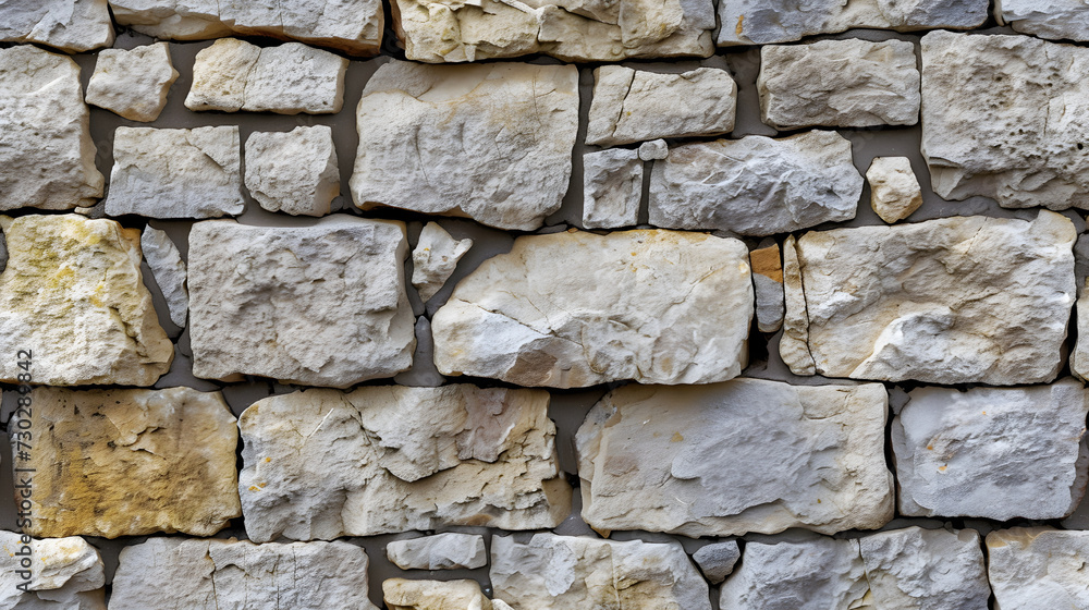 Obraz premium A Stone Wall Constructed With Assorted Rocks