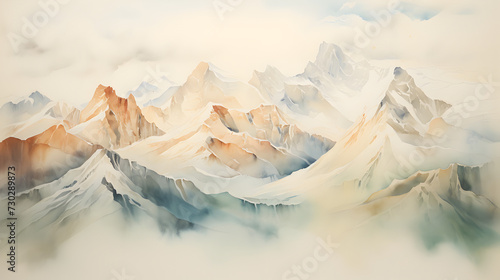 Berge Aquarell © Oliver