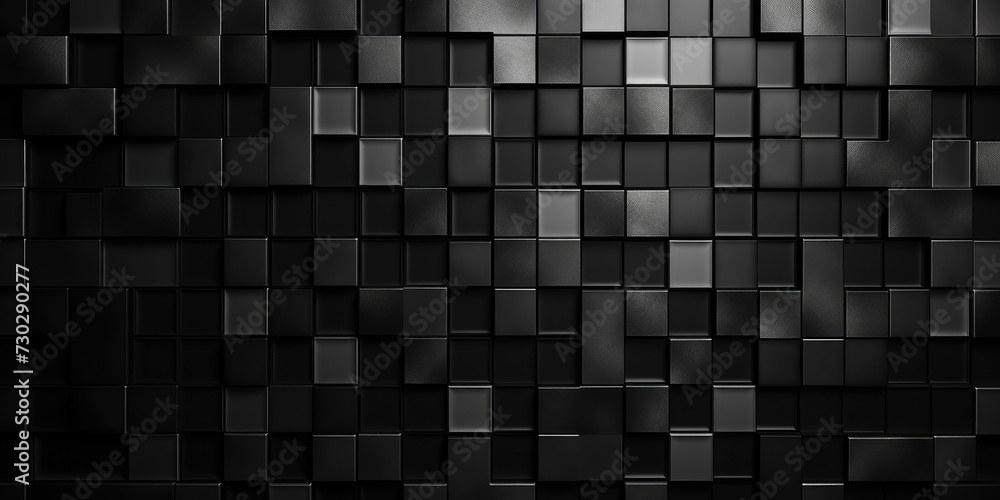 Abstract black cube structure mosaic and tile square background - obrazy, fototapety, plakaty 