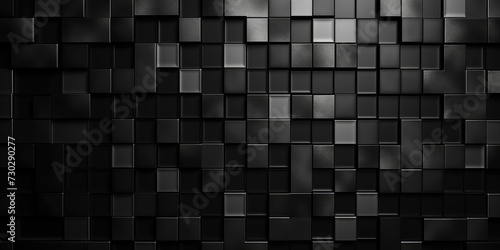 Abstract black cube structure mosaic and tile square background