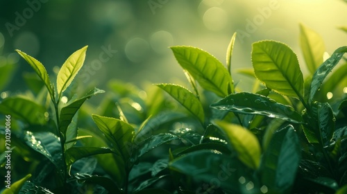A close-up of tea leaves unfurling in hot water, revealing their intricate sh...