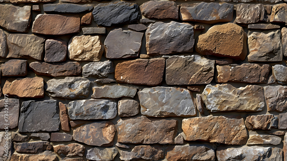 A Stone Wall Made of Different Colored Rocks A Stone Wall Made of Different Colored Rocks