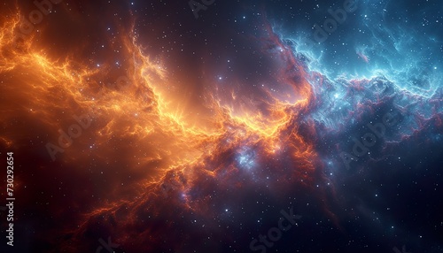 Nebulae Background - Glittering Interstellar Dust Abstract Space Exploration