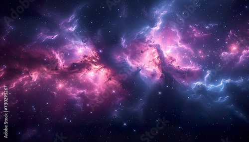 Cosmic Exploration Abstract - Glittering Interstellar Dust & Nebulae Futuristic Background