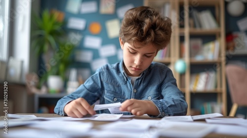A diligent student making flashcards to reinforce vocabulary for an upcoming ...