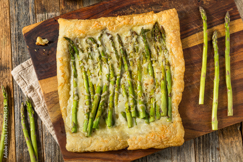 Homemade Baked Puff Pastry Asparagus Tart