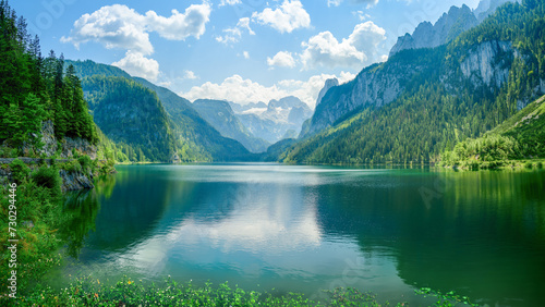Gosausee, a beautiful lake with moutains in Salzkammergut, Austria.   © Nick Brundle
