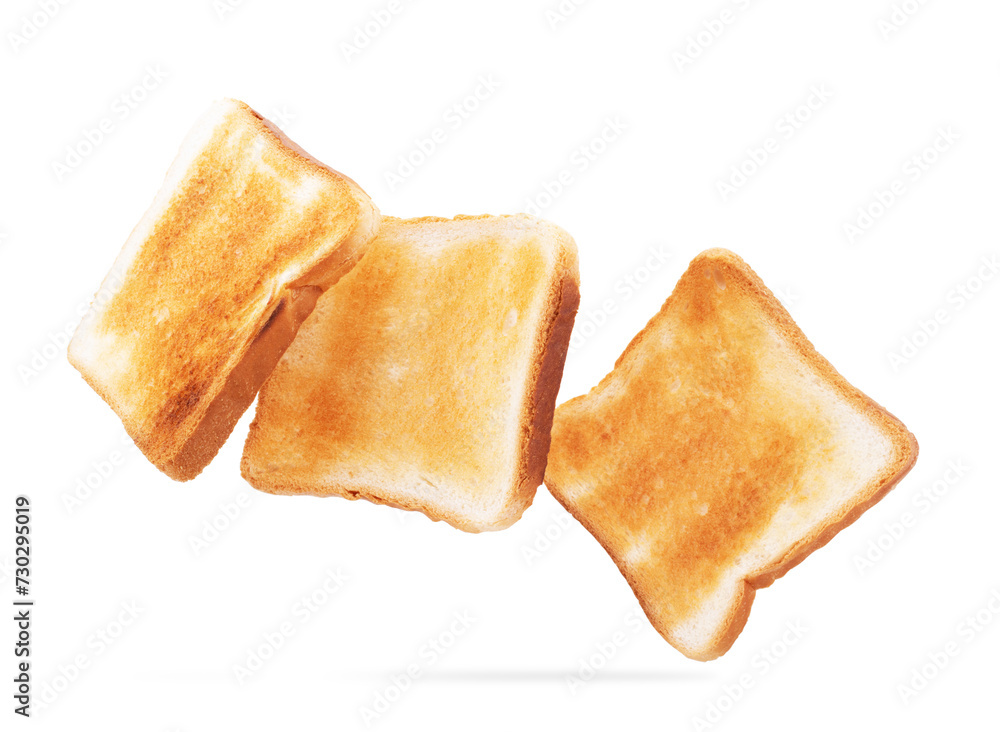 Fototapeta premium Toast bread close-up on a white background. Isolated