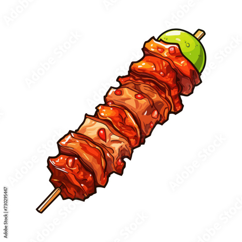 Kebab isolated on a white background. Vector illustration