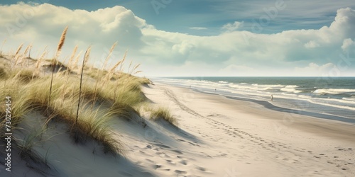 Dune beach at the North Sea coast  Sylt  Schleswig-Holstein  Germany