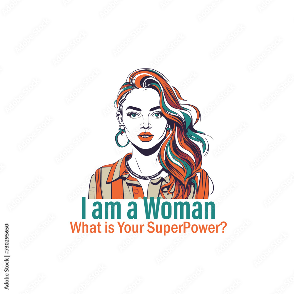 Woman Superpower Graphic Creative Minimal Typography Design
