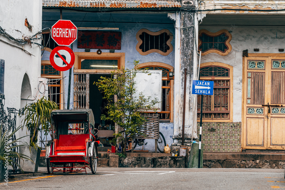 street view of george town old town, malaysia