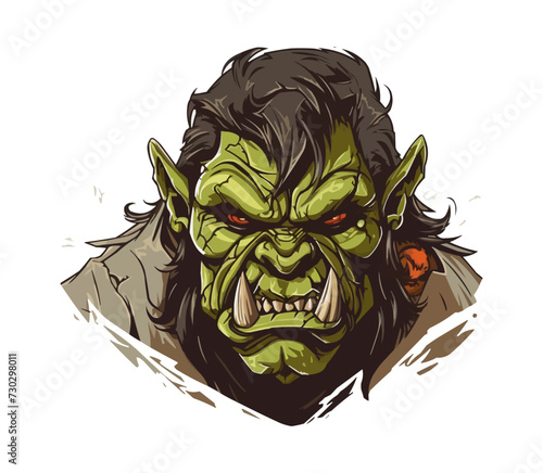 Orc isolated vector style on isolated background illustration