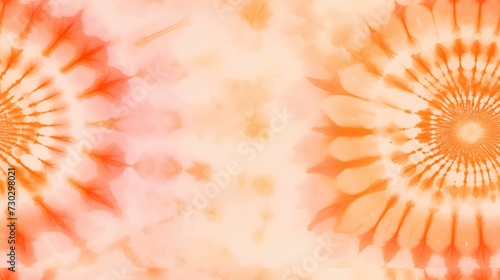 Generative AI  Tie Dye pattern background. Watercolour peach color abstract texture  washed out effect