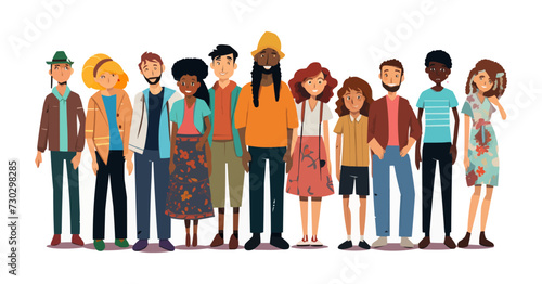 collection of diverse cartoon people, colorful vector illustration