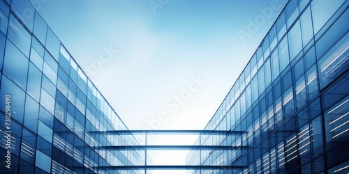 Modern office building glass blue-toned image