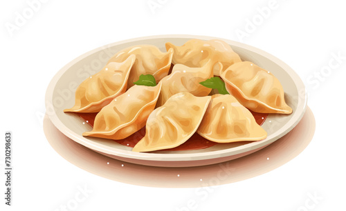 italian ravioli isolated vector style illustration