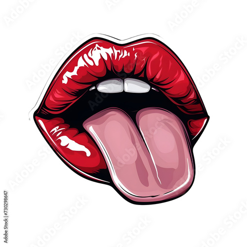 Lips with tongue on transparent Background - Ai Generated