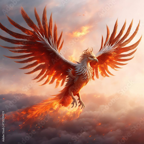 Phoenix bird and fire.