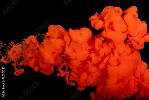Red Acrylic Ink Paint In Water